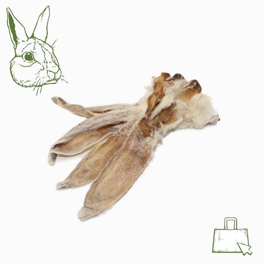 Kaninchenohren mit Fell (1 Stk., 250 g, 500 g, 1 kg)