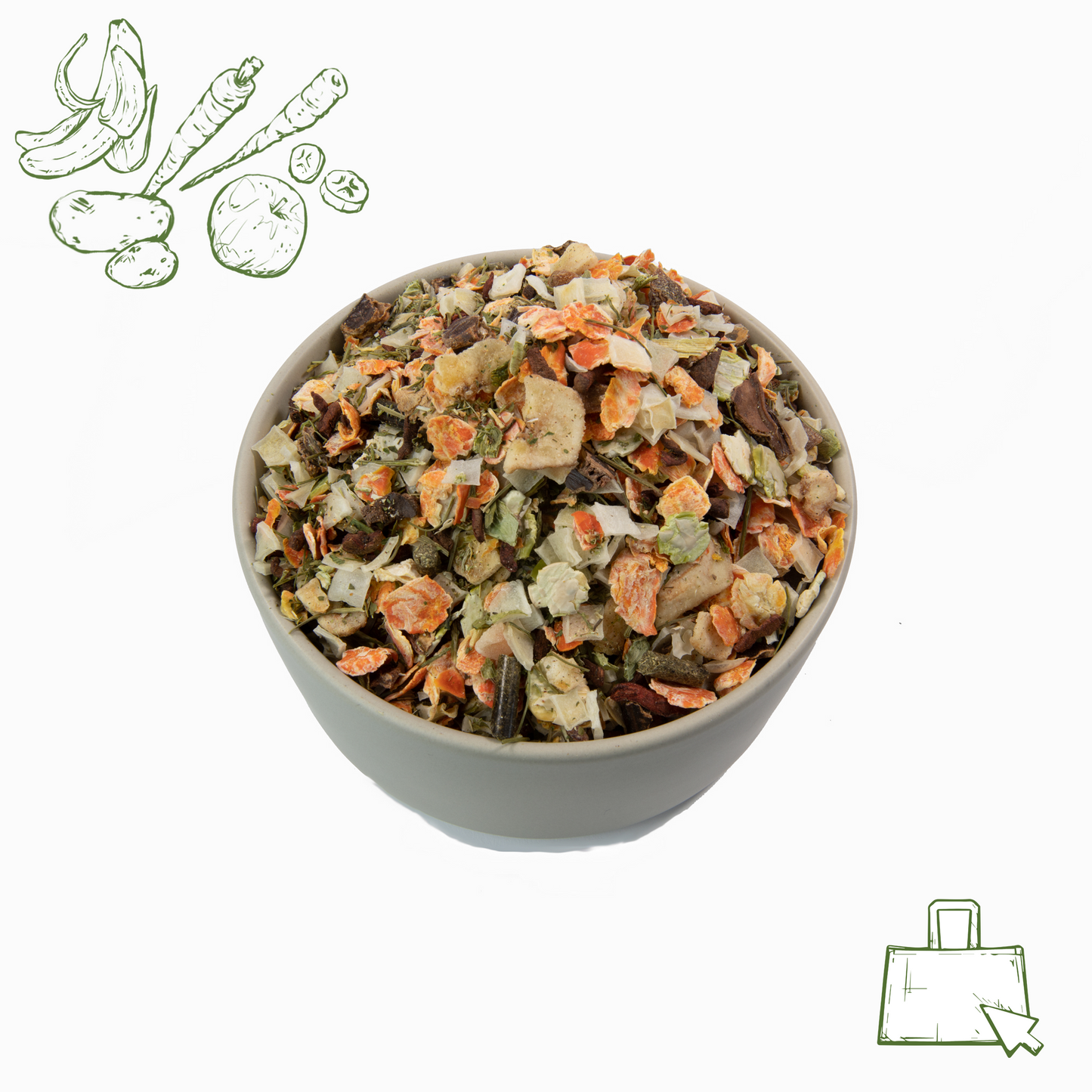 Gemüseflocke mit Obst (1 kg, 15 kg)