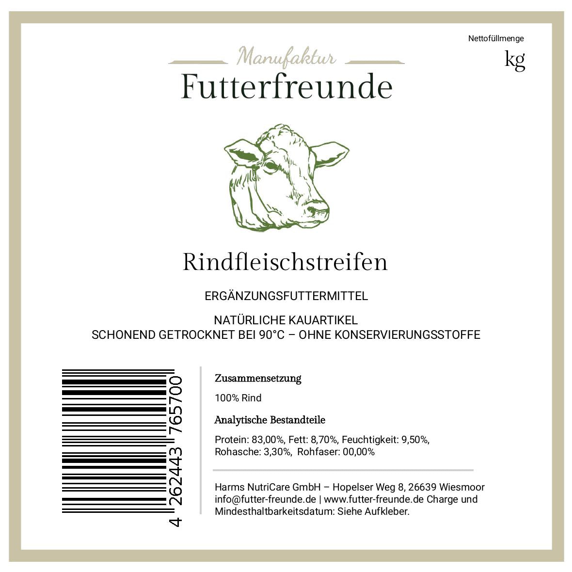 Fleischreifen in verschiedenen. Sorten und Grammaturen