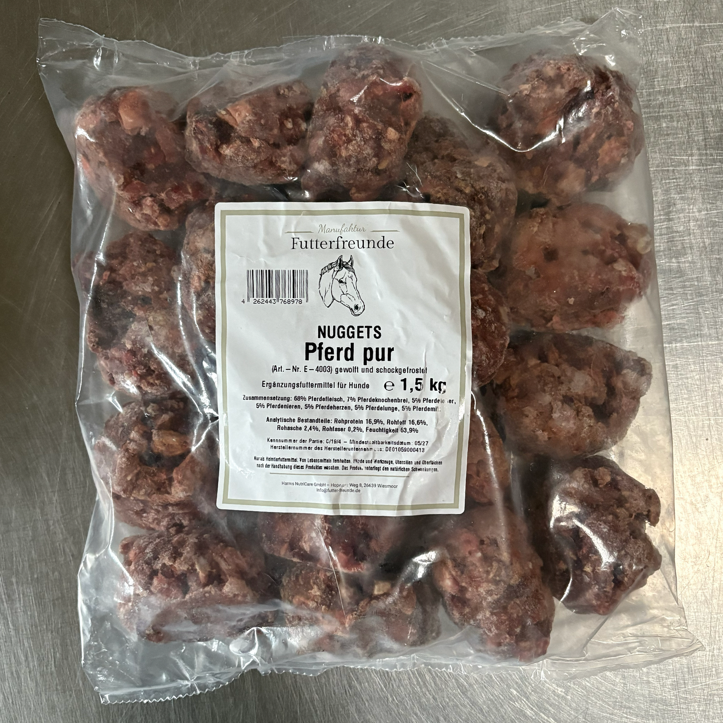 BARF-Nuggets Pferd, gewolft und portioniert 1,5 kg