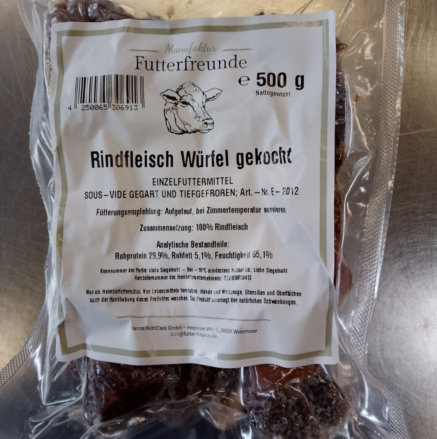 Rindfleisch gekocht und gewürfelt