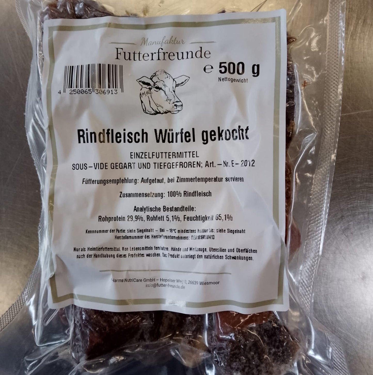 Rindfleisch, gekocht und gewürfelt 500 g