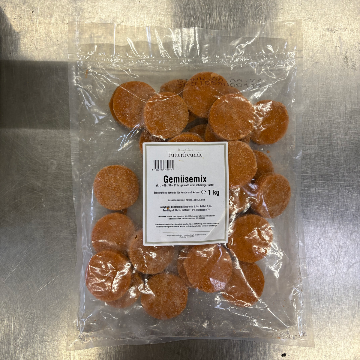 Gemüsemix-Taler Würfel, roh, BARF für Hunde, Ansicht 2