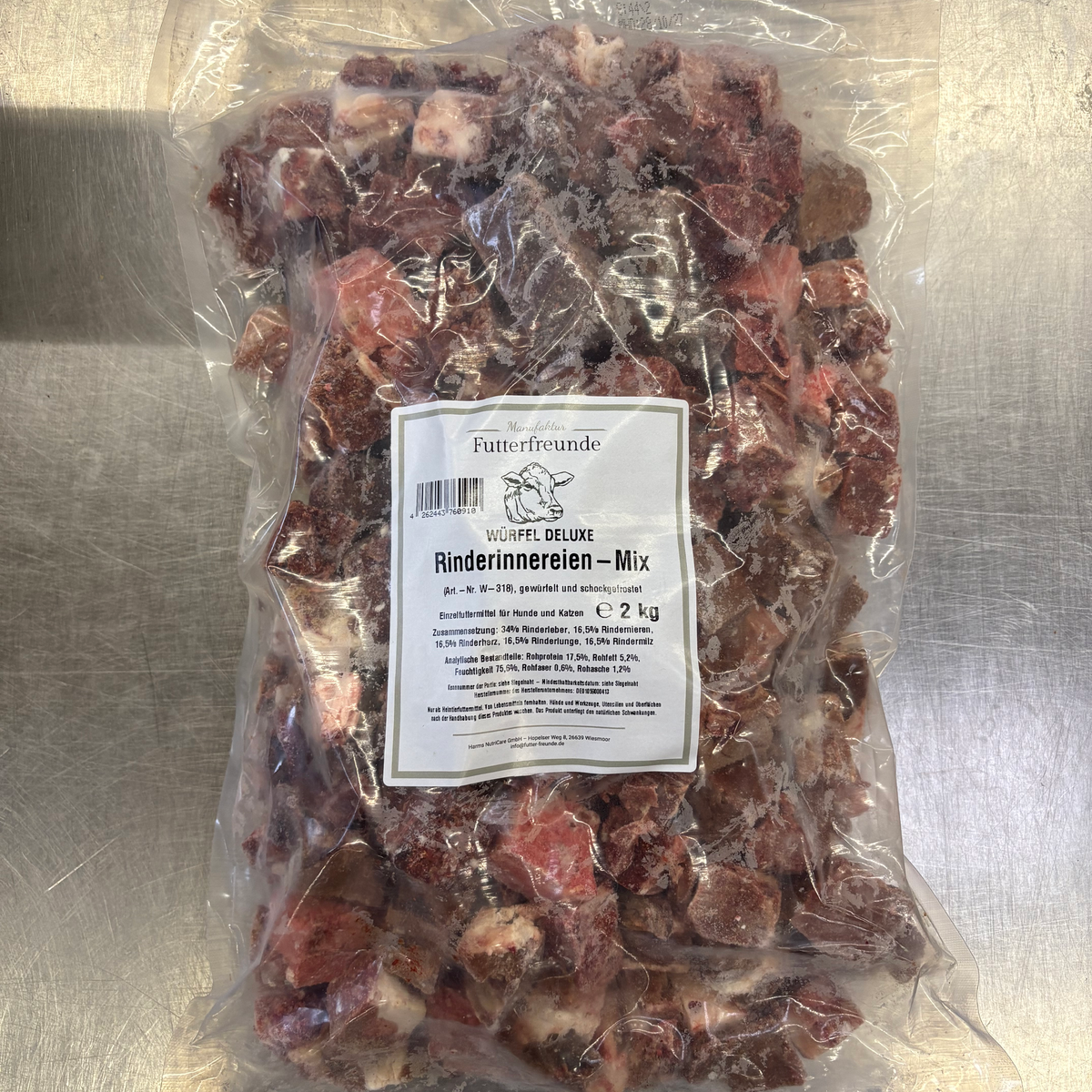 Rinderinnereienmix Würfel, roh, BARF für Hunde vom Rind, Ansicht 2