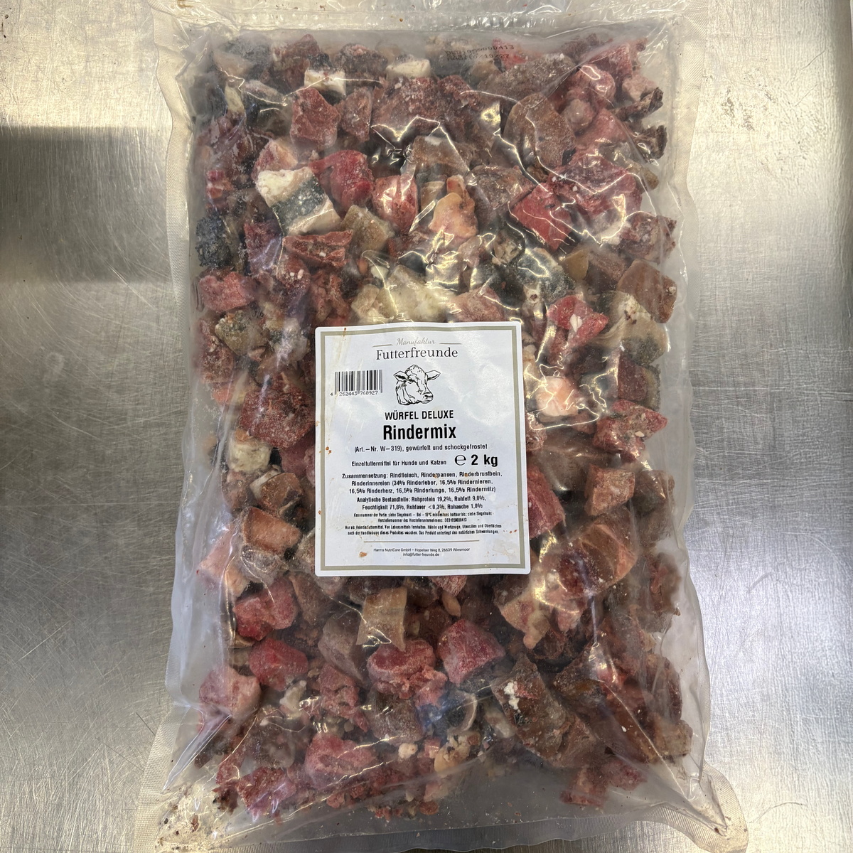 Rindermix Würfel, roh, BARF für Hunde vom Rind, Ansicht 2