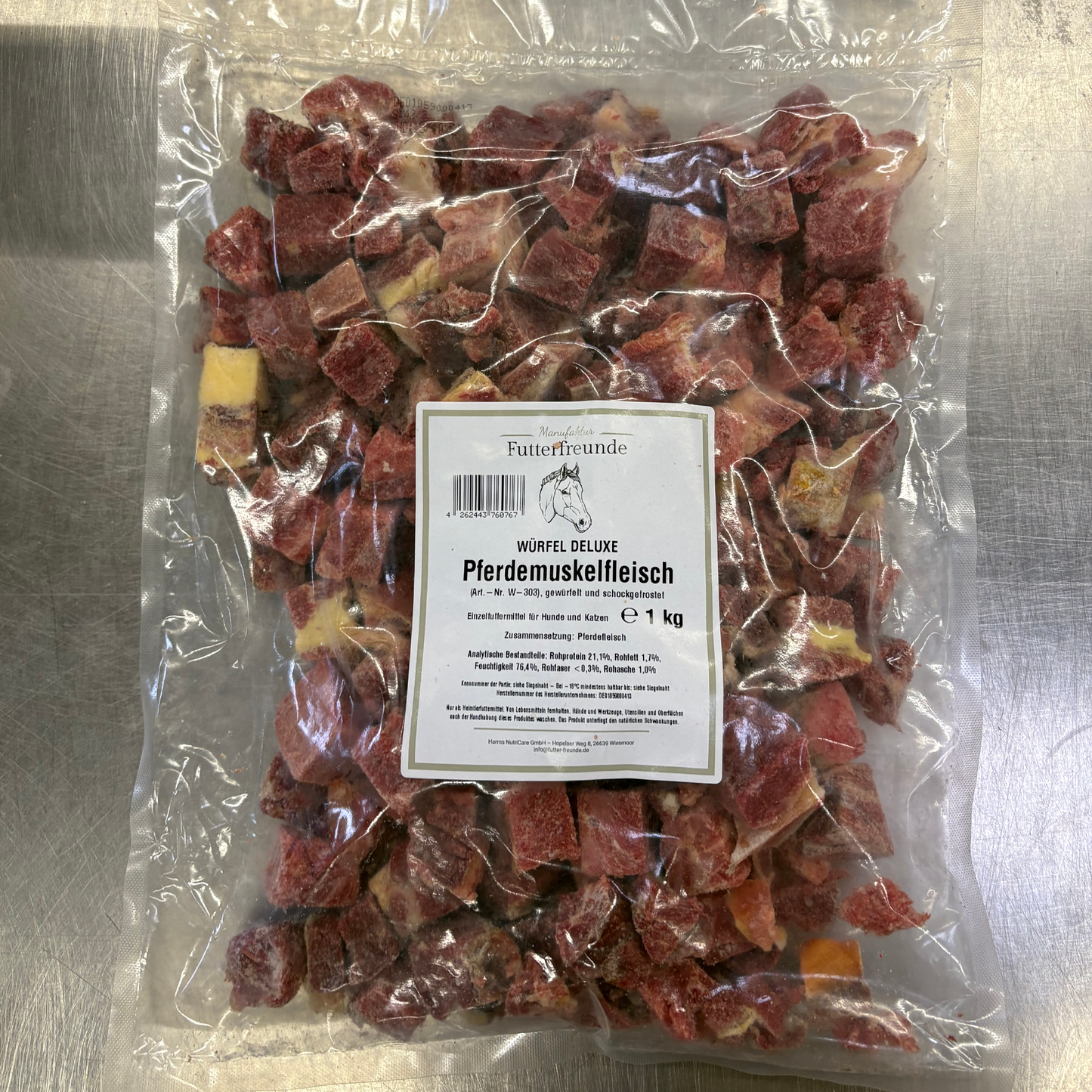Pferdemuskelfleisch Würfel, roh