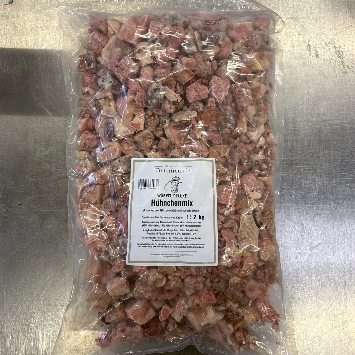 Hühnermix Würfel, roh, BARF für Hunde vom Huhn, Ansicht 2