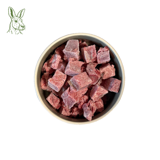 Kängurufleisch Würfel, roh 1 kg, BARF für Hunde vom Känguru