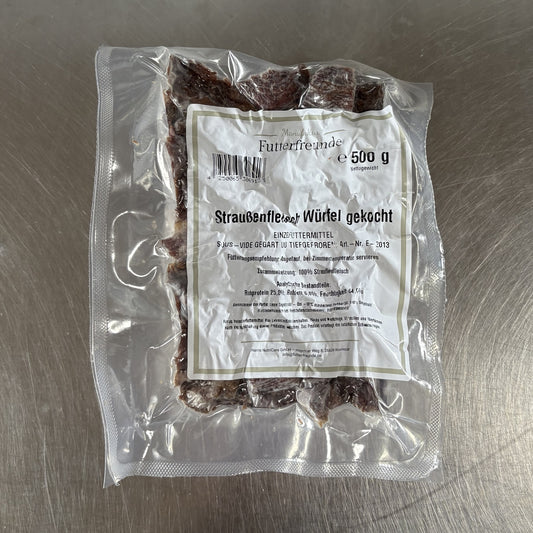 Straußenfleisch, gekocht und gewürfelt 500 g, zweite Ansicht