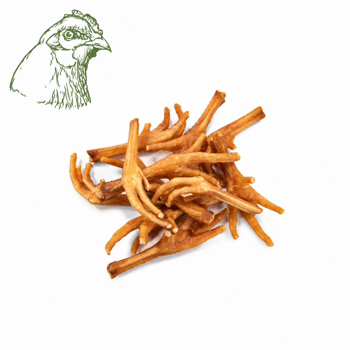 Hühnerfüße, getrockneter Kausnack für Hunde vom Huhn
