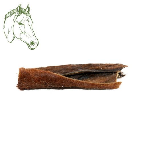 Pferdehaut mit Fell 15cm (Stk., 250g, 500g, 1 Kg)