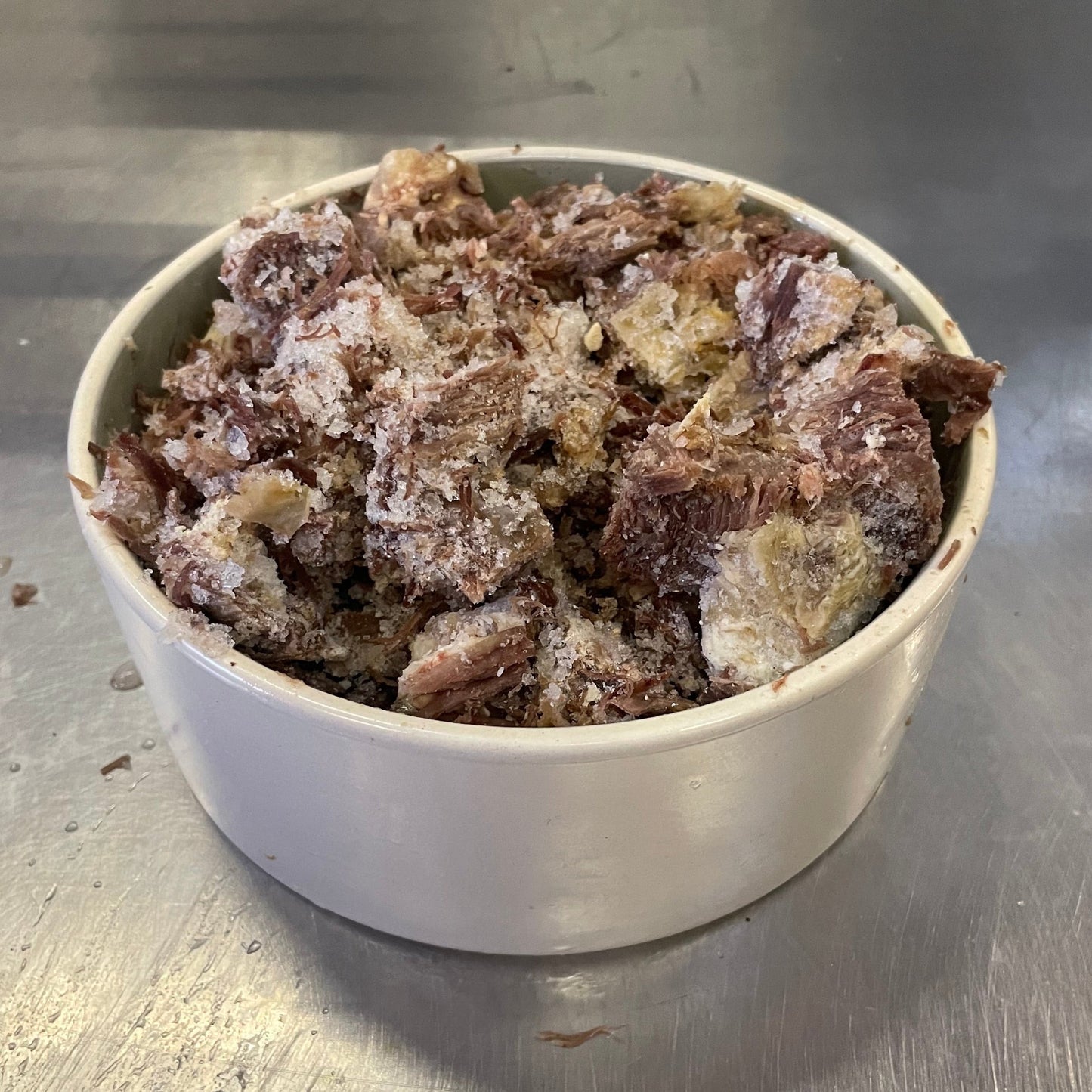 Rindfleisch, gekocht und gewürfelt