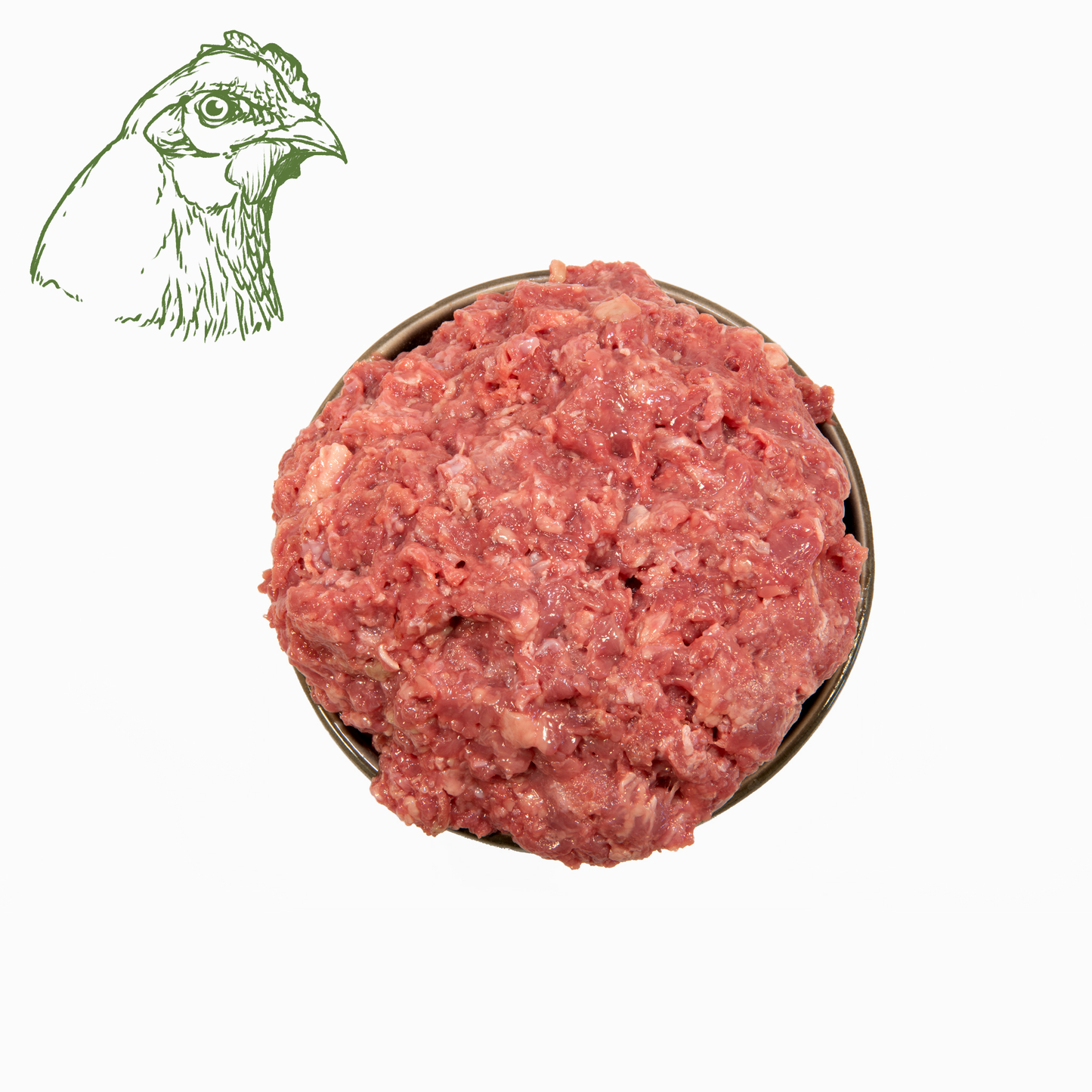 Hühnerhälse, roh und gewolft
