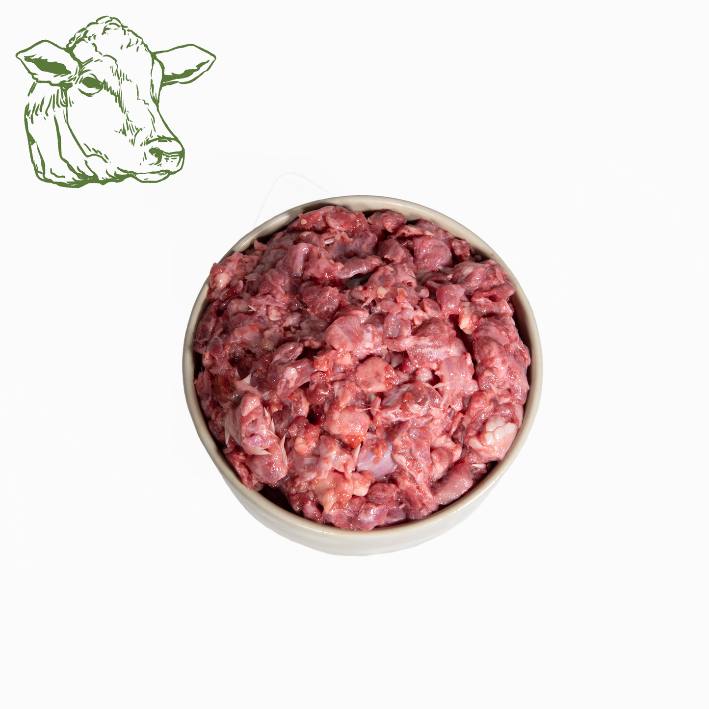 Rindermaulfleisch, roh und gewolft