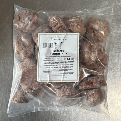 BARF-Nuggets Lamm, gewolft und portioniert