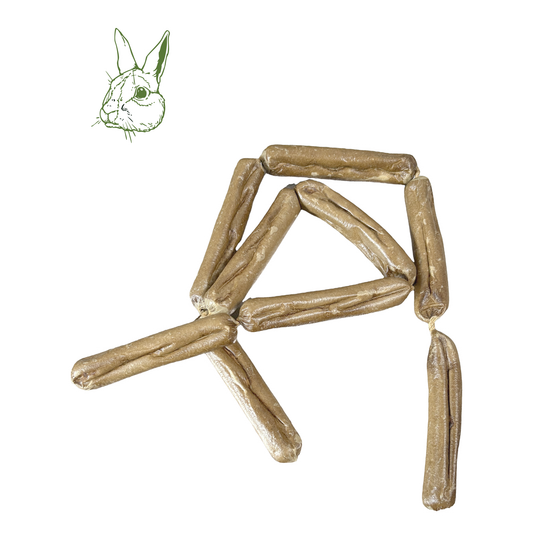 Kaninchenwurst kurz, getrockneter Kausnack für Hunde aus 99,8 % Kaninchen