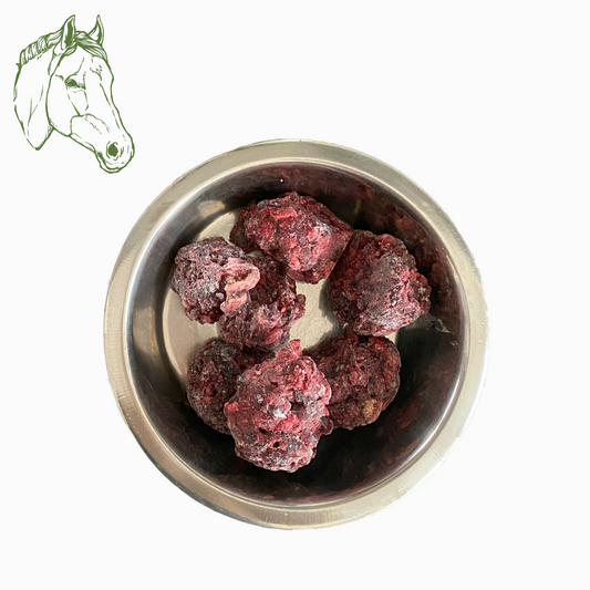 BARF-Nuggets Pferd, gewolft und portioniert