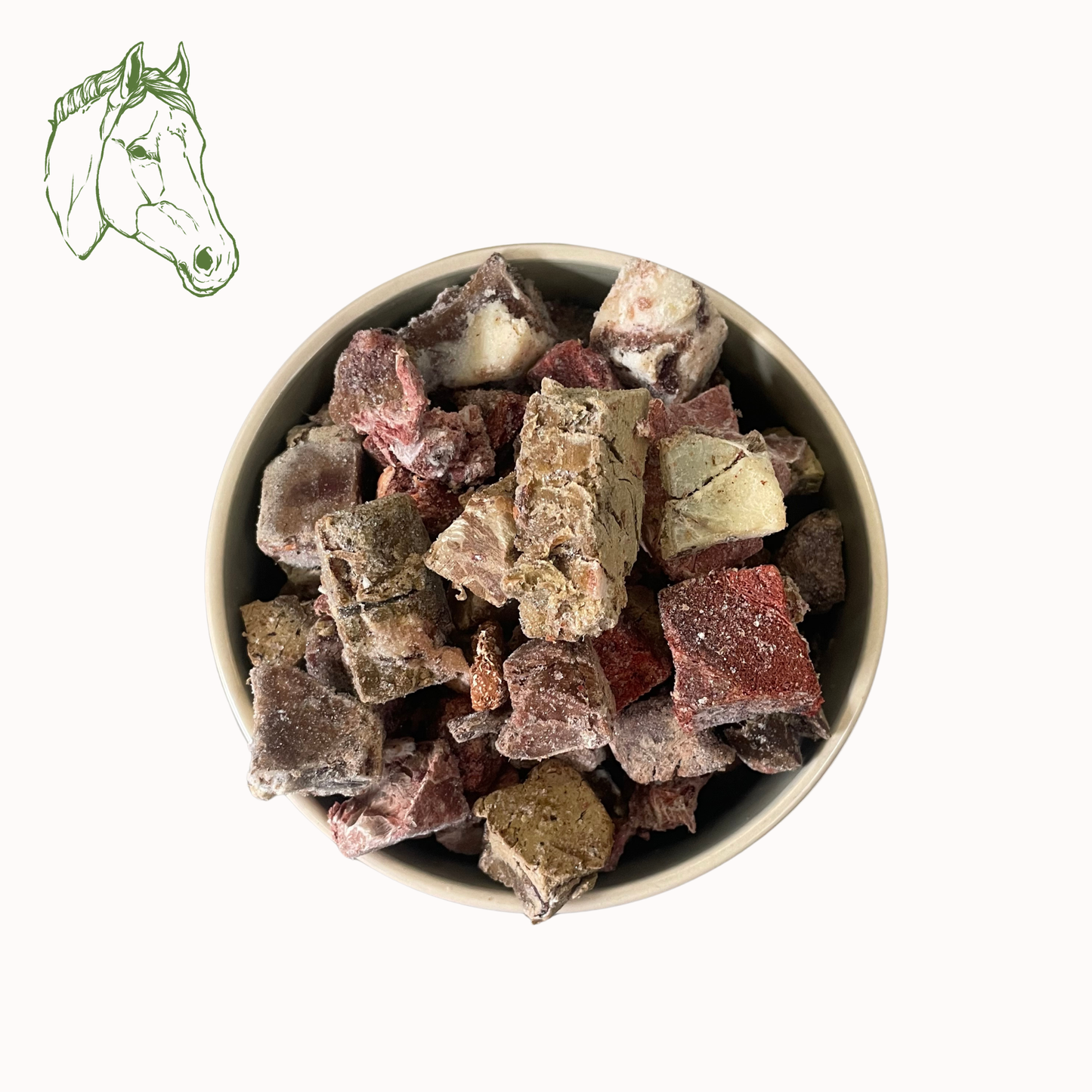 Pferdeinnereienmix Würfel, roh