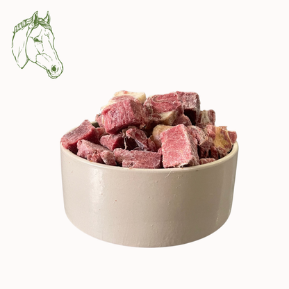 Pferdemuskelfleisch Würfel, roh