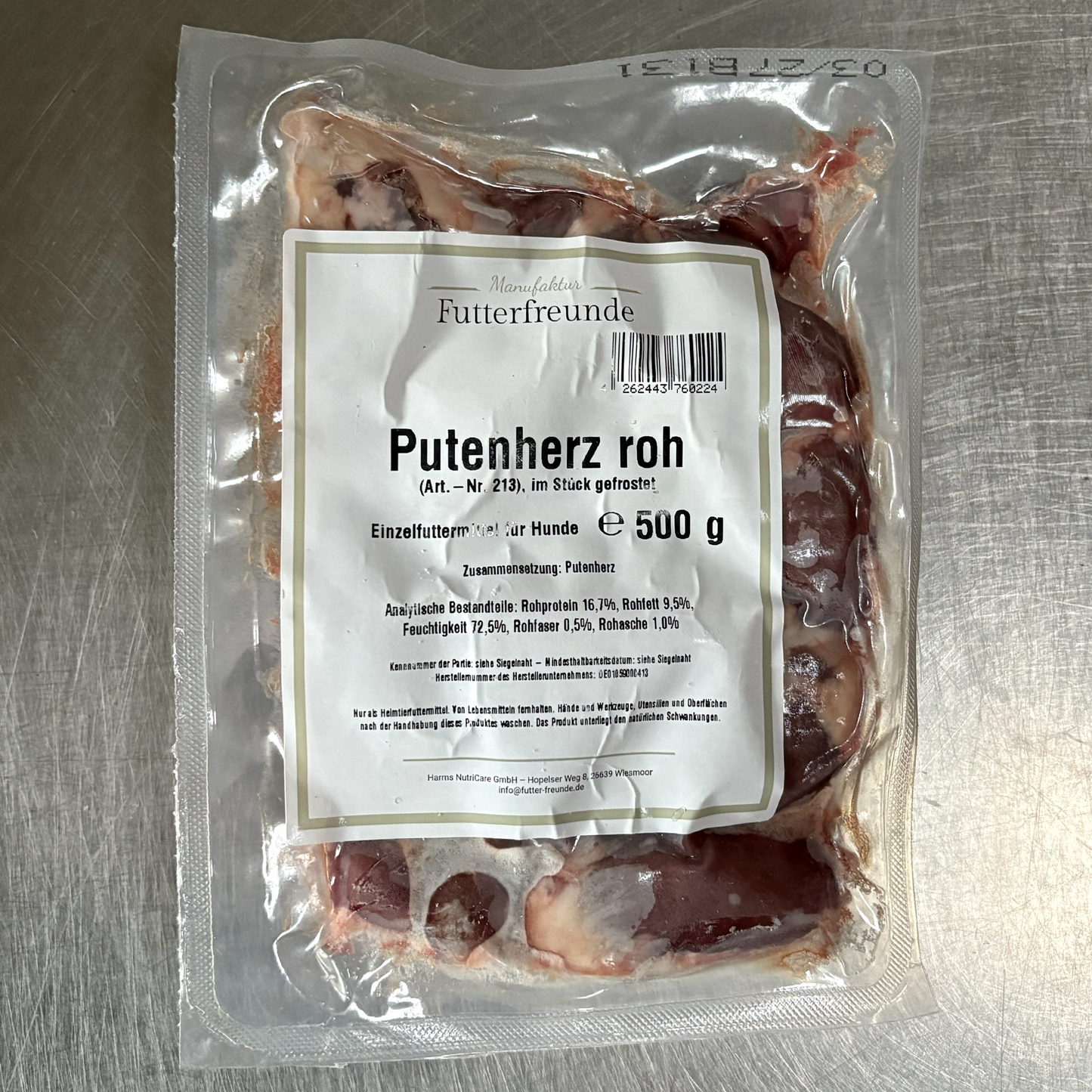 Putenherz, im Ganzen roh