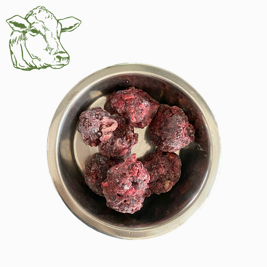 BARF-Nuggets Rind, gewolft und portioniert
