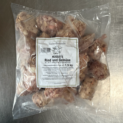 BARF-Nuggets Rind & Gemüse, gewolft und portioniert
