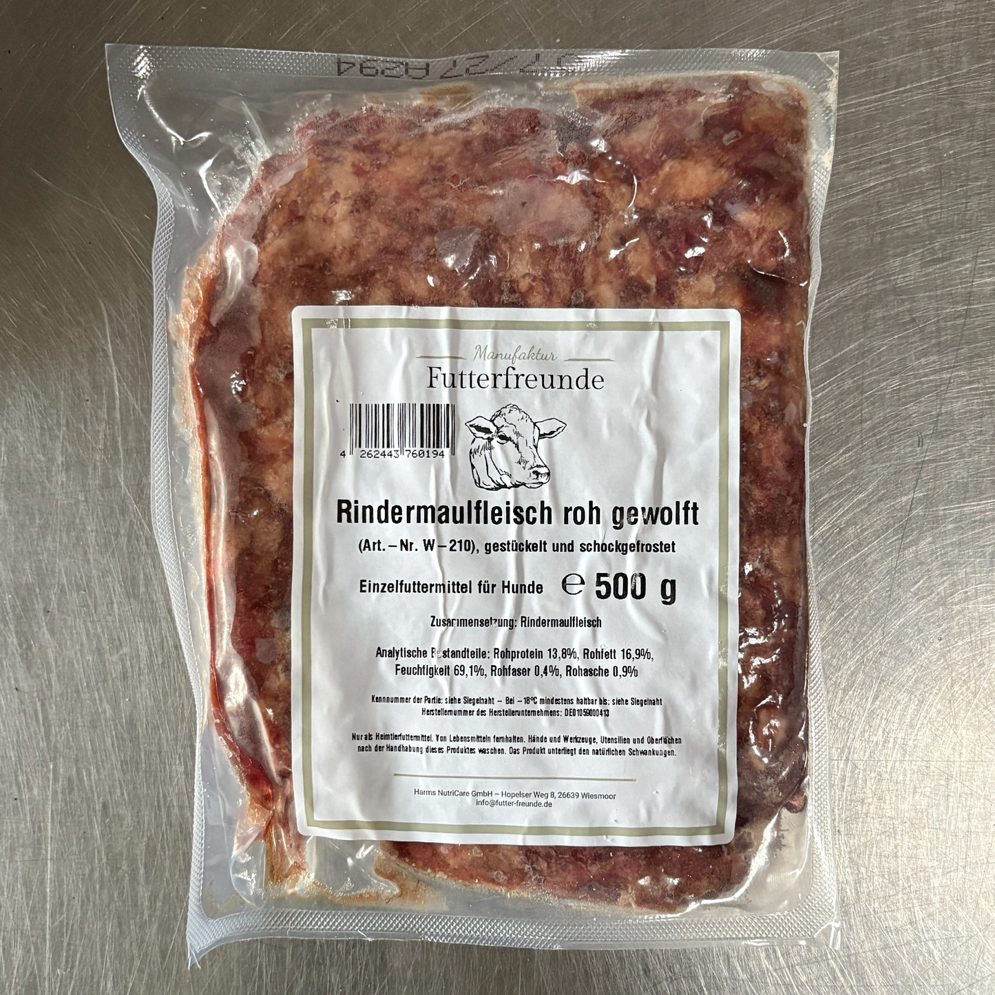 Rindermaulfleisch, roh und gewolft