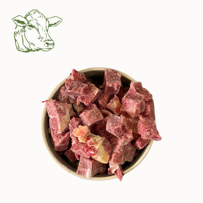 Rindermuskelfleisch Würfel, roh