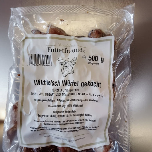 Wildfleisch, gekocht und gewürfelt 500 g