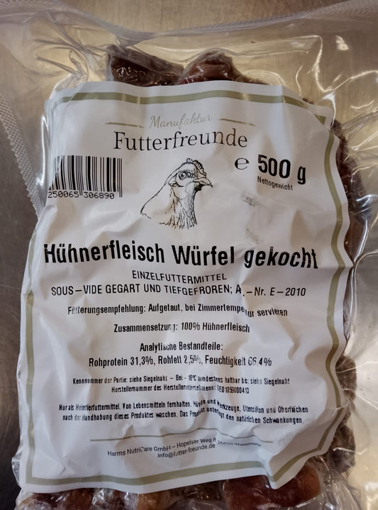 Hühnerfleisch, gekocht und gewürfelt 500 g