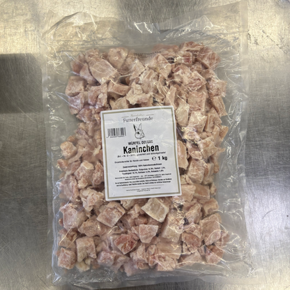 Kaninchenmuskelfleisch Würfel, roh